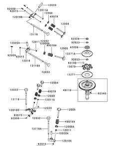 Kawasaki Fxt00v-Bs04 Valve And Camshaft Diagram and Parts List for S7237-KW 53CI8DU8050-37HP Cub Cadet Lawn Tractor